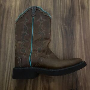 Justin Boots Kids Brown and Blue Western Boots